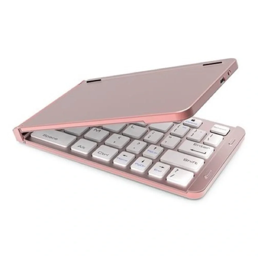 F88 Foldable Wireless Bluetooth Keyboard Gold iOS Android Windows - Picture 1 of 11